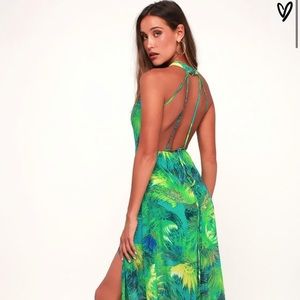 Green maxi dress